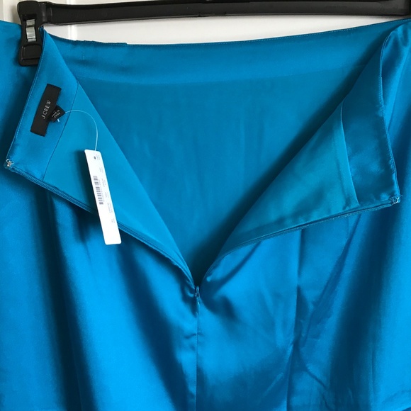J. CREW Satin Sarong Skirt Turquoise Blue NWT Women’s Plus Size 16 - Picture 7 of 16